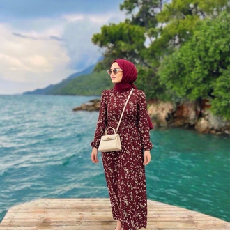 Bordo Çıtır Dress