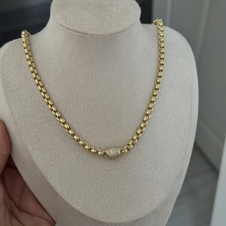Özel seri taşlı köstek kolye ( 45 + 5 cm ) 