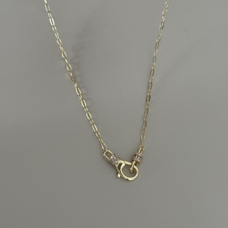 Özel seri taşlı tasarım kilitli Ataç kolye ( 54 cm)