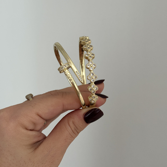Altın kaplama marka model yonca kelepçe(57 mm)