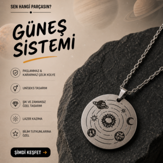 Güneş Sistemi Çelik Kolye