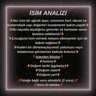 İsim Analizi