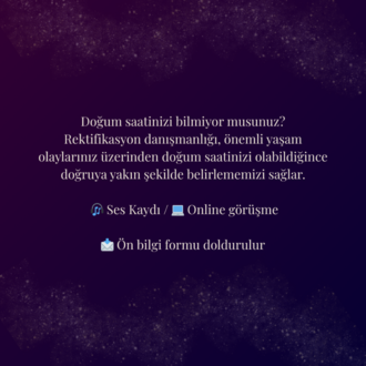 Rektifikasyon (Doğum Saati Belirleme)