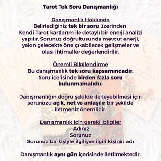Tarot Tek Soru Danışmanlığı