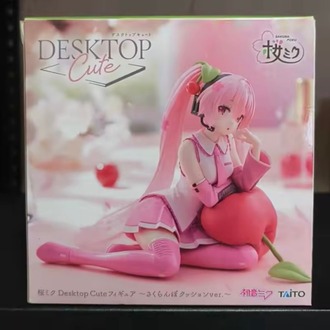 Original TAiTO Desktop Cute Hatsune Miku ~Cherry Pillow Ver.~ PVC 13CM Anime Action Figures Model Co