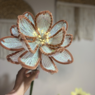      Brown Lotus Flower Lamp Bouquet | El Yapımı Şönil Buket