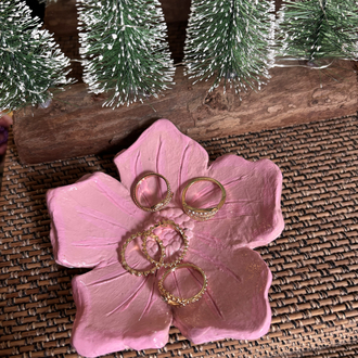 Sakura Seramik Yüzüklük | El Yapımı Çiçek Ring Holder  Handmade Ceramic Jewelry Holder