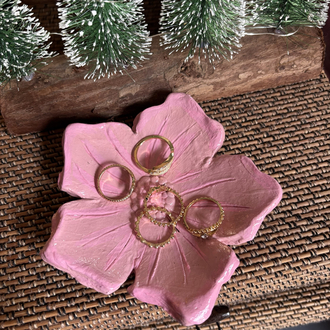 Sakura Seramik Yüzüklük | El Yapımı Çiçek Ring Holder  Handmade Ceramic Jewelry Holder