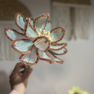      Brown Lotus Flower Lamp Bouquet | El Yapımı Şönil Buket
