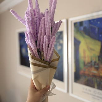  Özel Tasarım Lavanta Buketi | Handmade Chenille Flower Bouquet