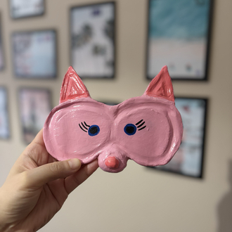 Kedi Figürlü Seramik Gözlük Standı | El Yapımı Dekoratif Gözlük Tutucu & Organizer