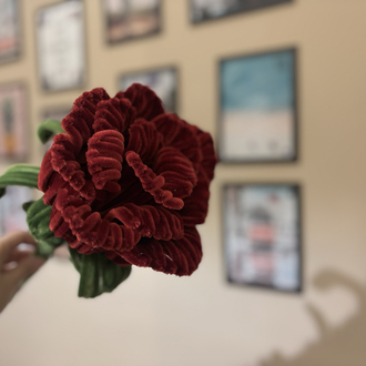 Handmade Large Chenille Rose Bouquet Flower – Velvet Pipe Cleaner Rose Decor