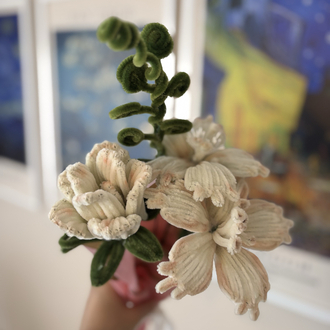  Cream Blossom Şönil Flower Bouquet | Handmade Floral Decor