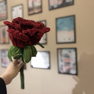 Handmade Large Chenille Rose Bouquet Flower – Velvet Pipe Cleaner Rose Decor