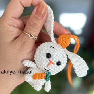 Araba Süsü Sevimli Tavşan PDF Tarifi | Cute Bunny Car Charm Pattern (Digital Download)