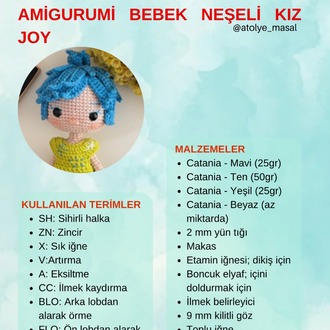 Amigurumi Bebek Neşeli Kız Joy PDF Tarif Dosyası | Amigurumi Baby Joy
