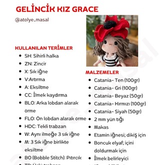 Gelincik Kız Grace PDF Yazılı Tarif Dosyası | Poppy Girl Grace Crochet Download
