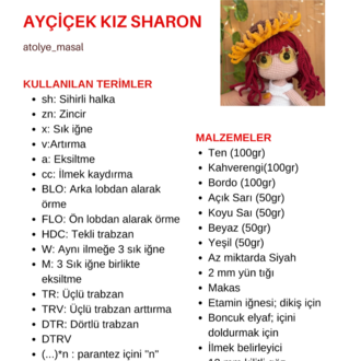 Ayçiçek Kız – Tarif ve Hikaye Bir Arada PDF | Sunflower Girl – Crochet Pattern & Story