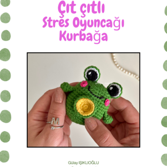 Amigurumi Çıt çıtlı Stres Oyuncağı Kurbağa Tarifi (PDF) | Crochet Pattern (Digital Download)