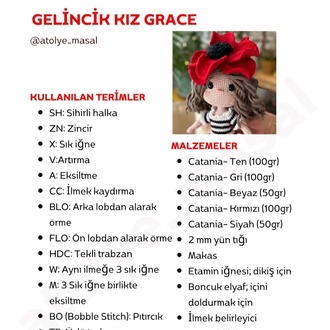 Gelincik Kız – Tarif ve Hikaye Bir Arada PDF | Poppy Girl – Crochet Pattern & Story