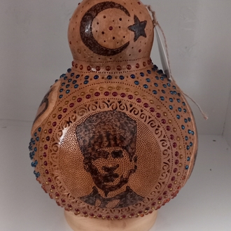 Atatürk resimli su kabağı lambası