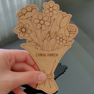 Ahşap Buket Çiçek