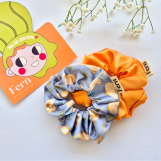 Scrunchie/Lastikli Toka 2'li Set Ducks - Large