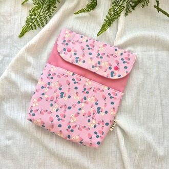 Kitap/Tablet(10"/11") Kılıfı Pembe Çilekler