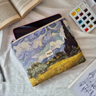 Fermuarlı Tablet/Kitap/Laptop/Macbook/ Kılıfı Sanat Serisi Selvi Ağacı