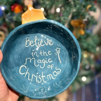 Yılbaşı Konseptli El Yapımı Kase – “Believe in the Magic of Christmas” | Atölye Gypsy