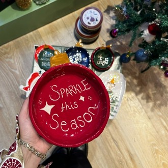 Yılbaşı Konseptli El Yapımı Kase – “Sparkle This Season” | Atölye Gypsy