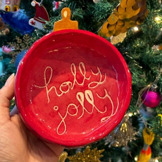 Yılbaşı Konseptli El Yapımı Mini Kase  | “Holly Jolly” | Atölye Gypsy