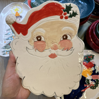El Yapımı Seramik Noel Baba Peynir Tabağı – Vintage Christmas Koleksiyonu | Atölye Gypsy