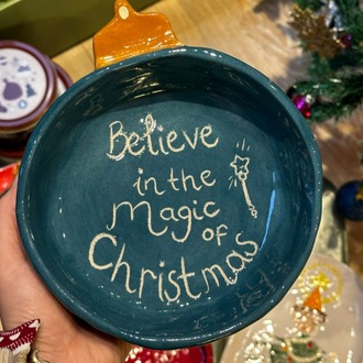 Yılbaşı Konseptli El Yapımı Kase – “Believe in the Magic of Christmas” | Atölye Gypsy