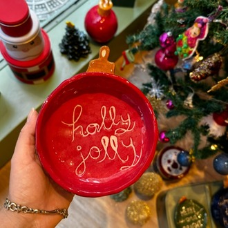 Yılbaşı Konseptli El Yapımı Mini Kase  | “Holly Jolly” | Atölye Gypsy
