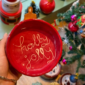 Yılbaşı Konseptli El Yapımı Mini Kase  | “Holly Jolly” | Atölye Gypsy