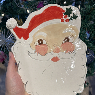 El Yapımı Seramik Noel Baba Peynir Tabağı – Vintage Christmas Koleksiyonu | Atölye Gypsy