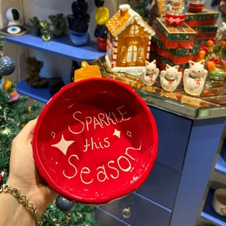 Yılbaşı Konseptli El Yapımı Kase – “Sparkle This Season” | Atölye Gypsy