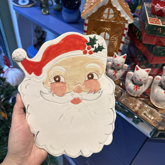 El Yapımı Seramik Noel Baba Peynir Tabağı – Vintage Christmas Koleksiyonu | Atölye Gypsy