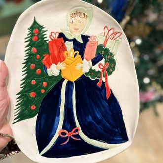 El Yapımı Seramik Yılbaşı Konseptli Tabak – “Gifts for Loved Ones” | Atölye Gypsy