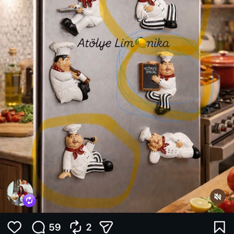 3 adet kavanoz ve 3 adet magnet