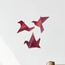 Origami Vitray Kuşlar Kırmızı