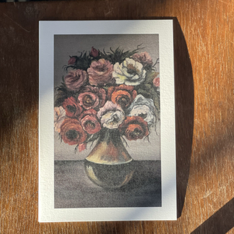 Kahverengi Vazoda Çiçekler Kartpostal