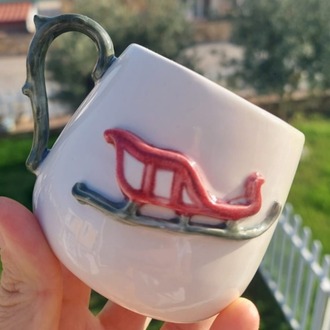 Yeni Yıl Kızağı Figürlü Standart Boy Kupa- 200 ml