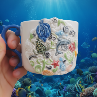 Deniz Canlıları Figürlü Kupa - 200 ml