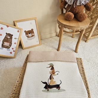 Little Friends Çift Renk Waffle Battaniye
