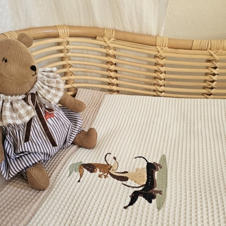 Little Friends Çift Renk Waffle Battaniye