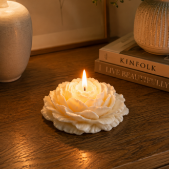 Ivory Blossom Büyük Gül Mum