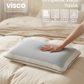  Terletmeyen Ortopedik Yastık Serinleten Visco Yastık Jelli Yastık 60x40cm 