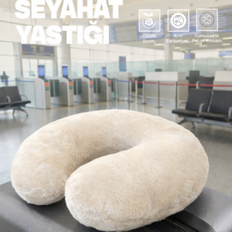 Premium Peluş Kumaş Visco Ortopedik Seyahat Boyun Yastığı – , Yumuşak